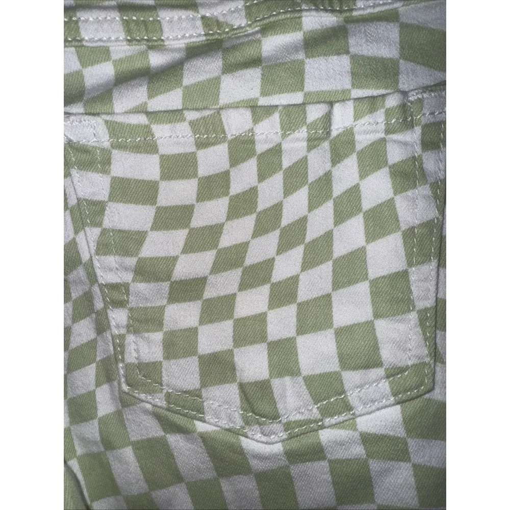 Abercrombie Kids Girls' Mid-Rise Midi Shorts, Green &‎ White Check,  Size 13-14